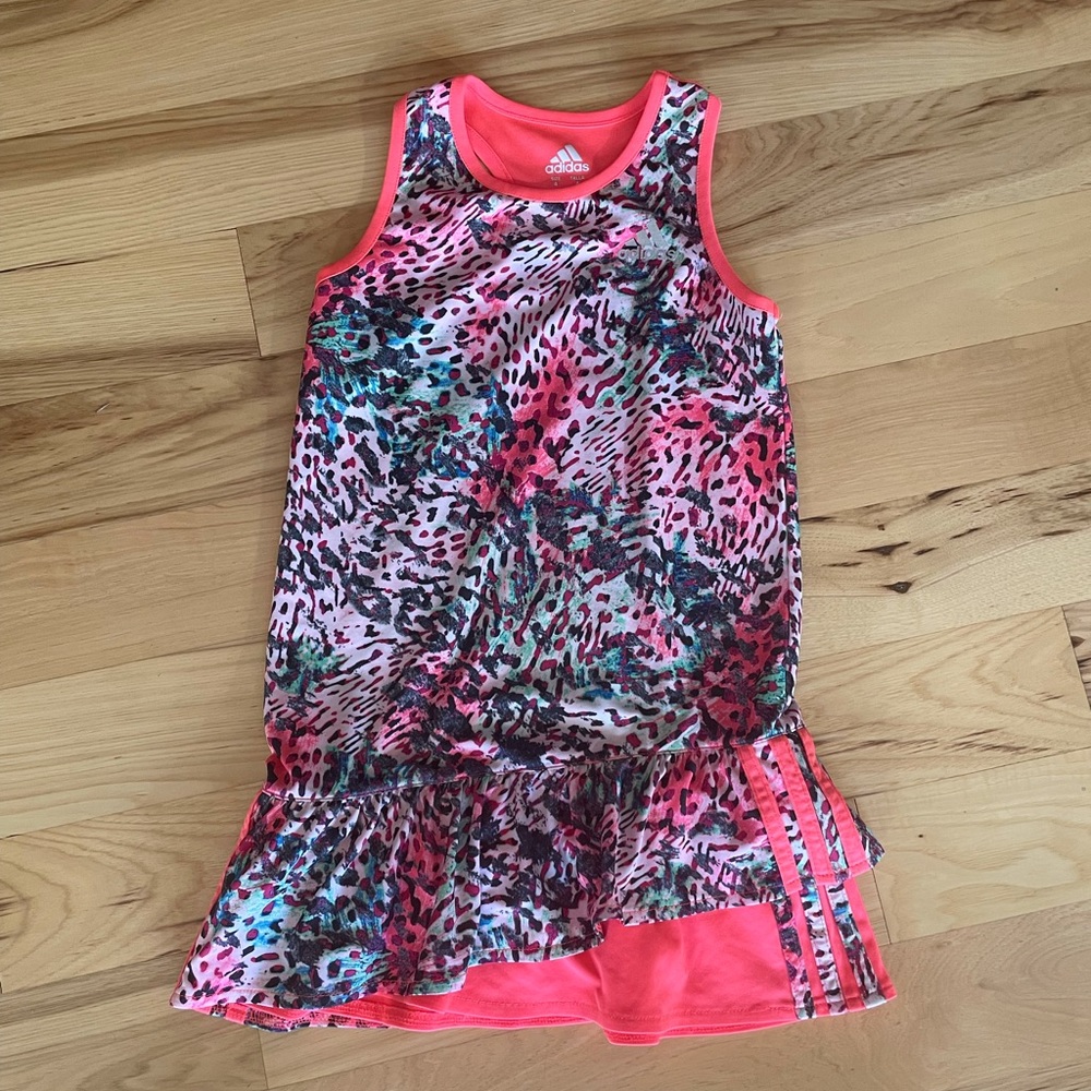 Adidas Kids Dress - Pink and Black Leopard Print